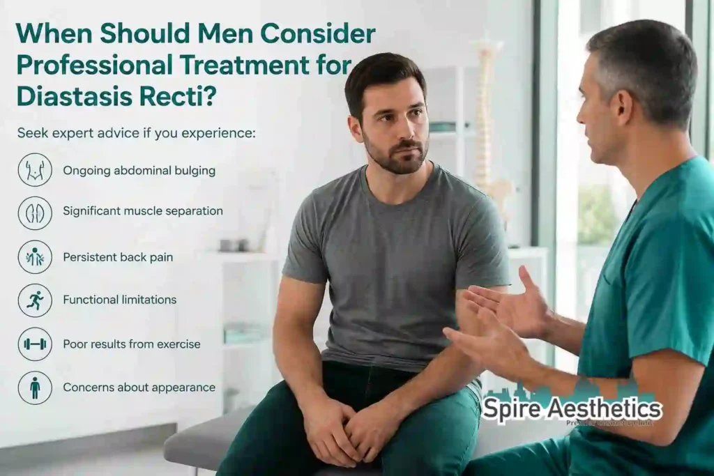 When Should Men Consider Professional Treatment for Diastasis Recti Rayleigh?